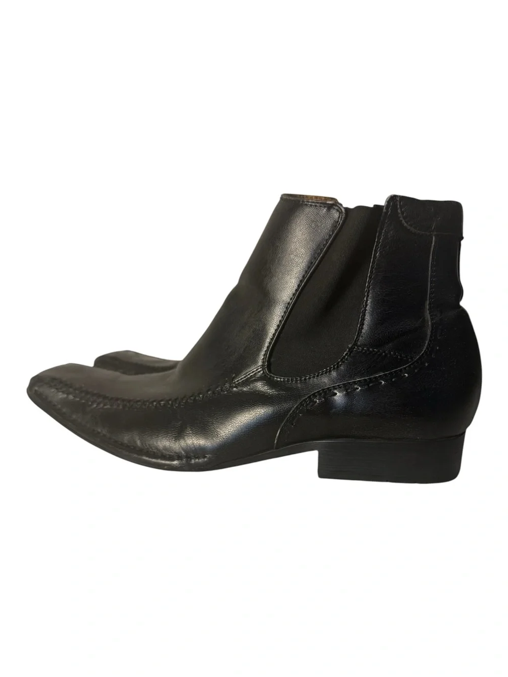 Steve Madden Men's Black Square-Toe Zip Ankle Boots Zip closure stokpile 10.5